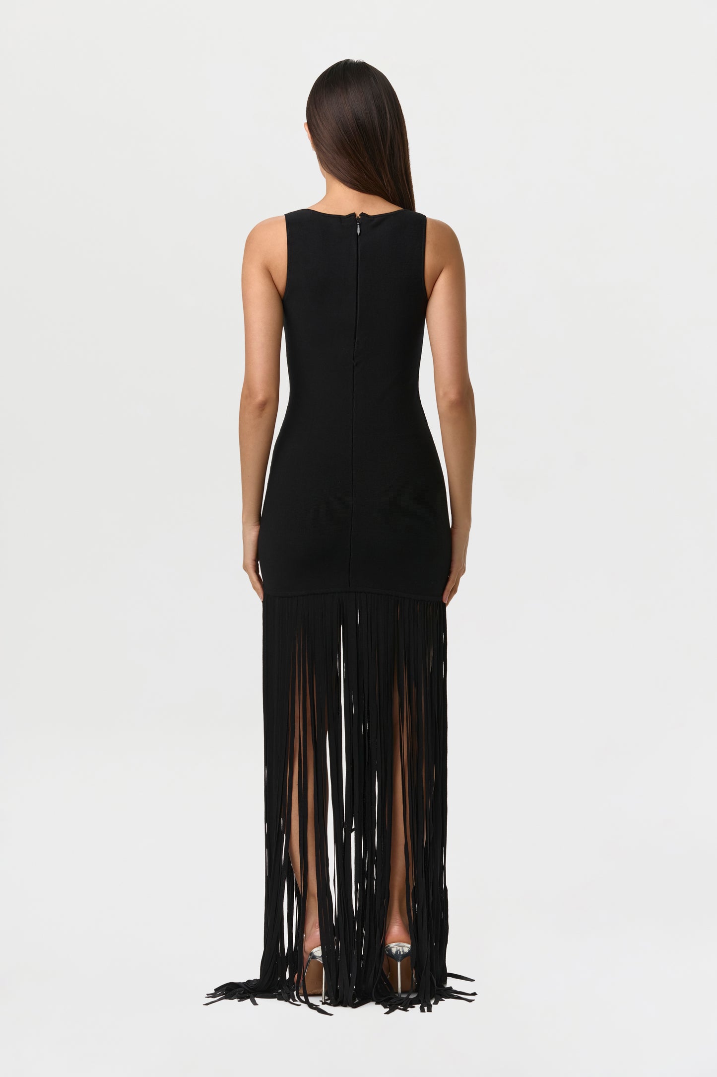 Knit Fringe Tank Dress