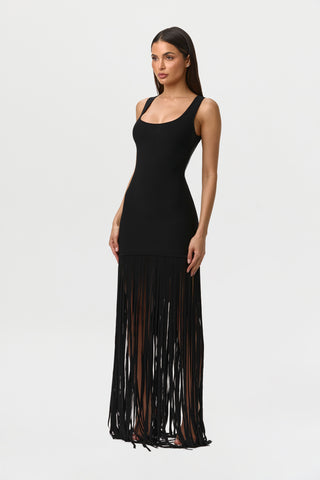 Knit Fringe Tank Dress