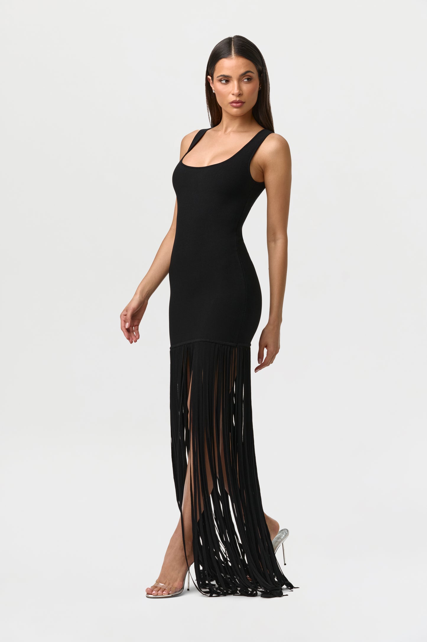 Knit Fringe Tank Dress