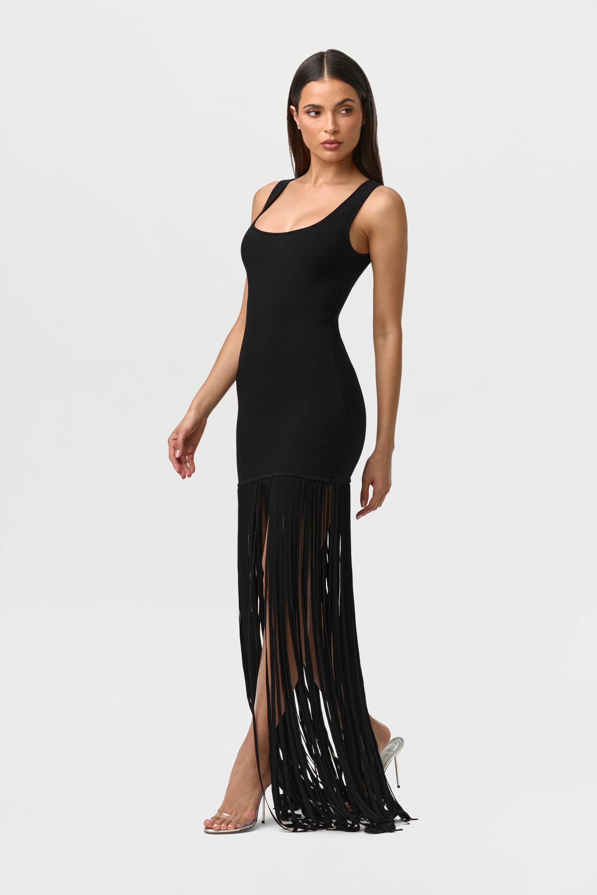 Knit Fringe Tank Dress