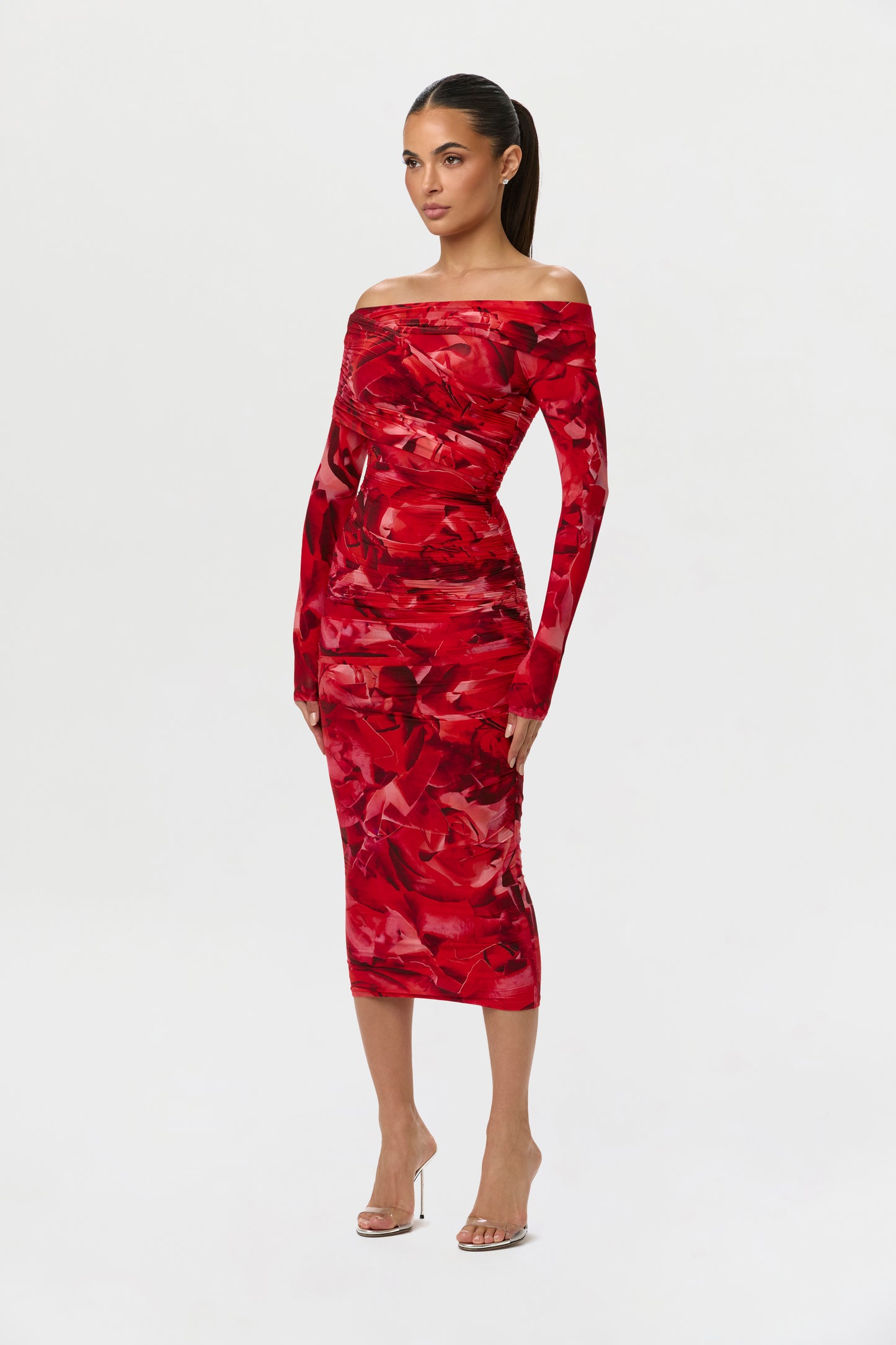 Bare Body Off-Shoulder Midi Dress Naked Wardrobe Bare Body Off-Shoulder Midi Dress Naked Wardrobe