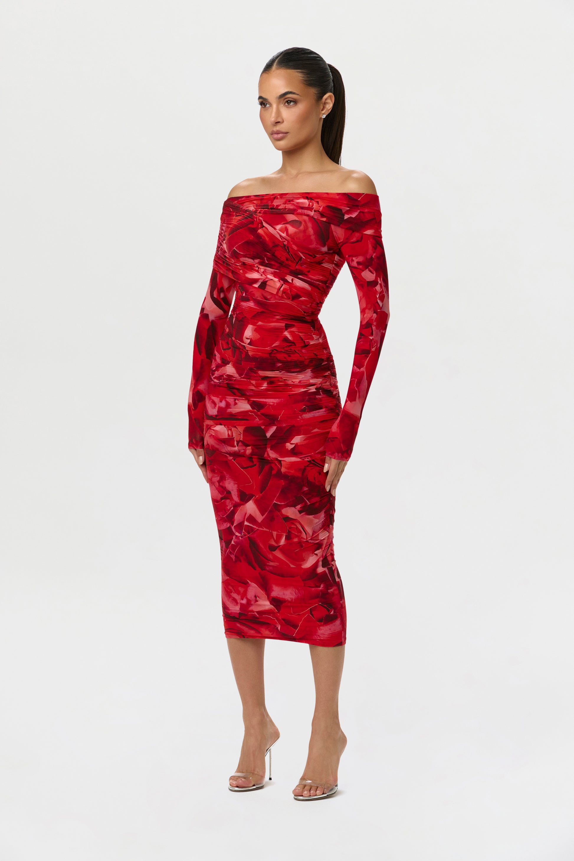 Bare Body Off-Shoulder Midi Dress Naked Wardrobe Bare Body Off-Shoulder Midi Dress Naked Wardrobe