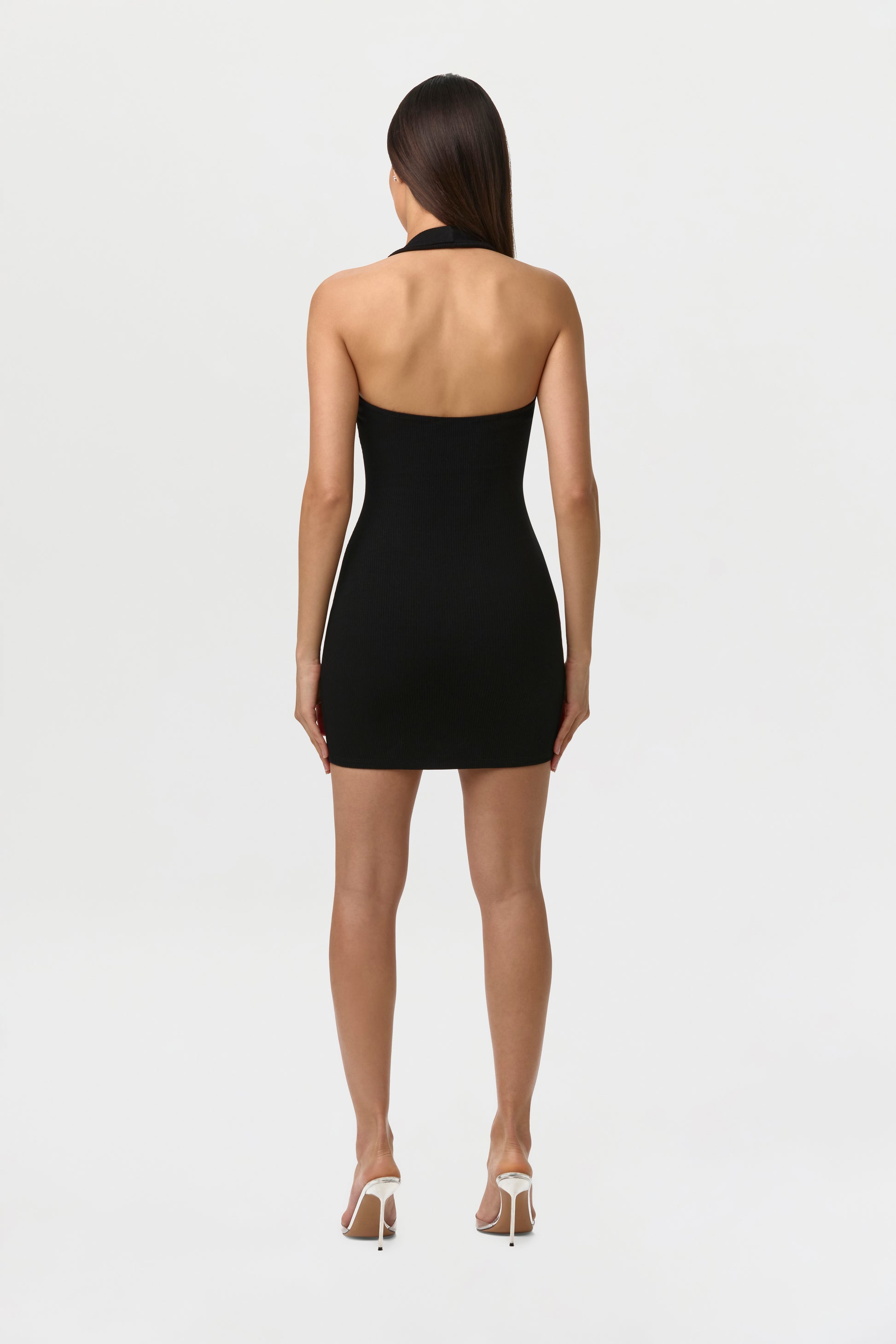 Women's Snatched Halter Mini Dress by Naked Wardrobe, Black / M Women's Snatched Halter Mini Dress by Naked Wardrobe, Black / M