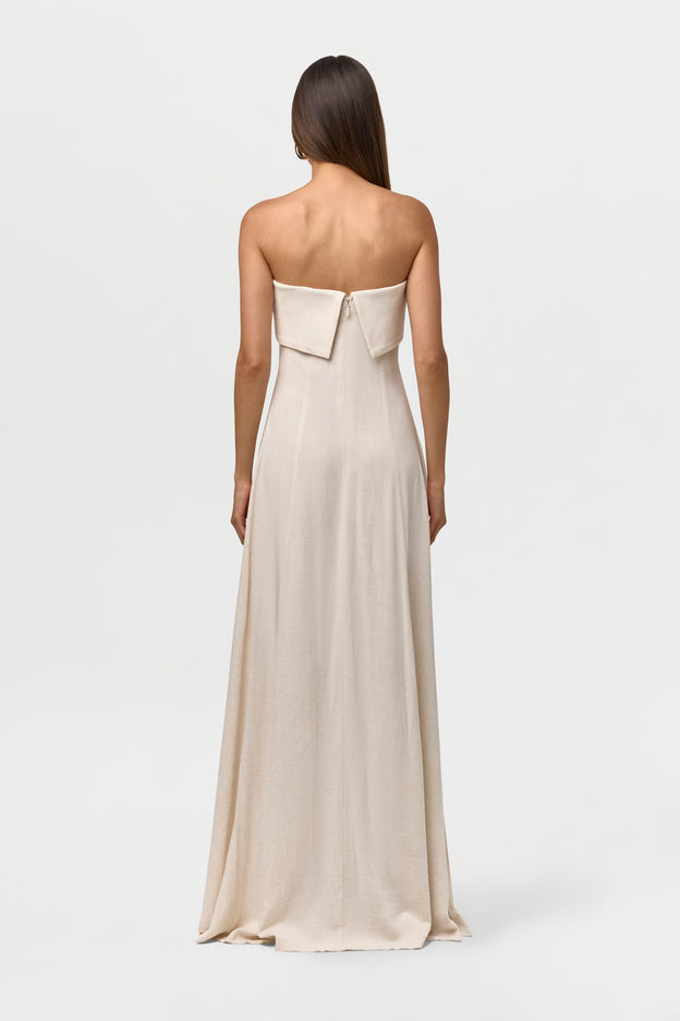 Linen Tube Maxi Dress