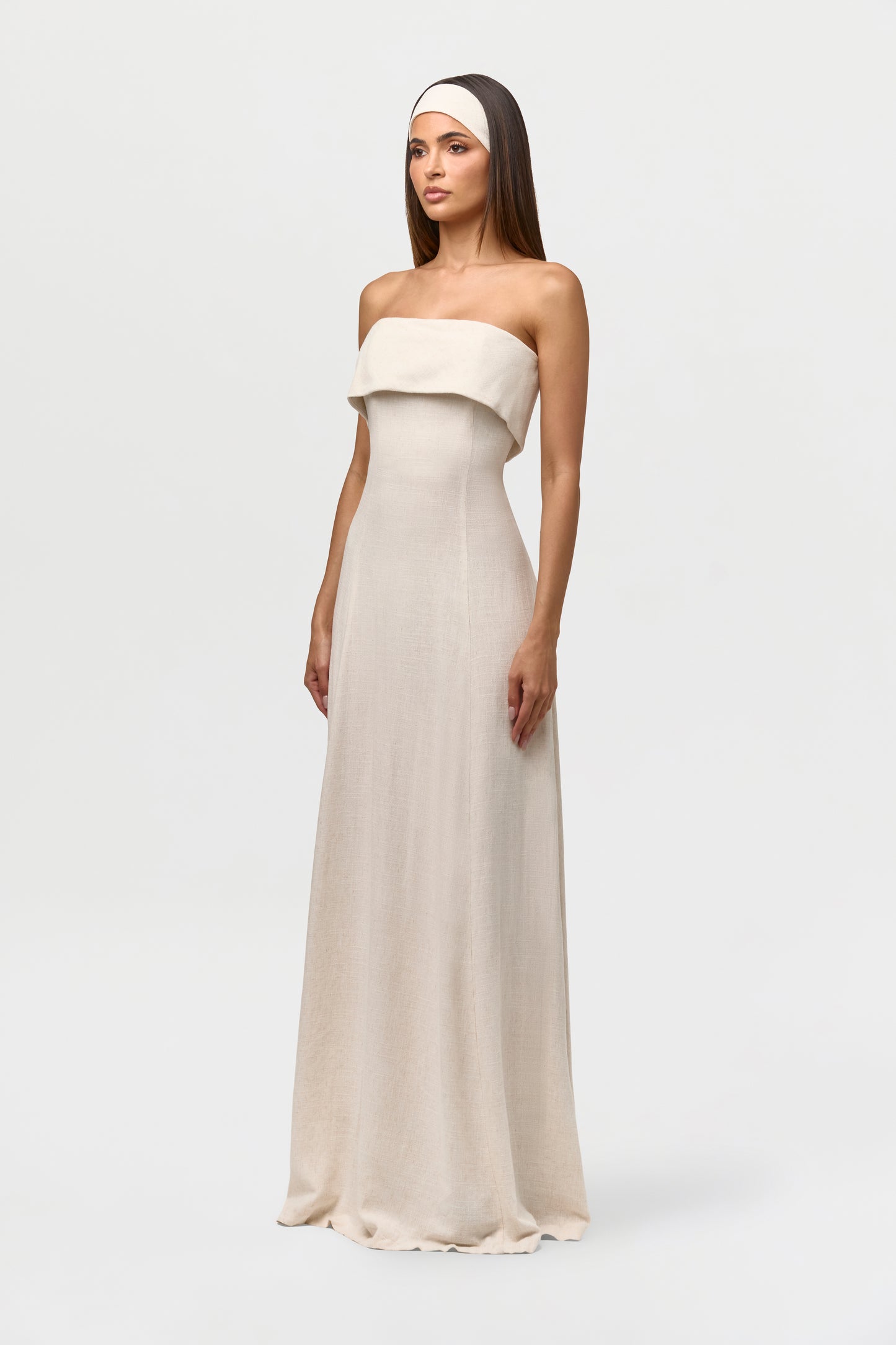 Linen Tube Maxi Dress