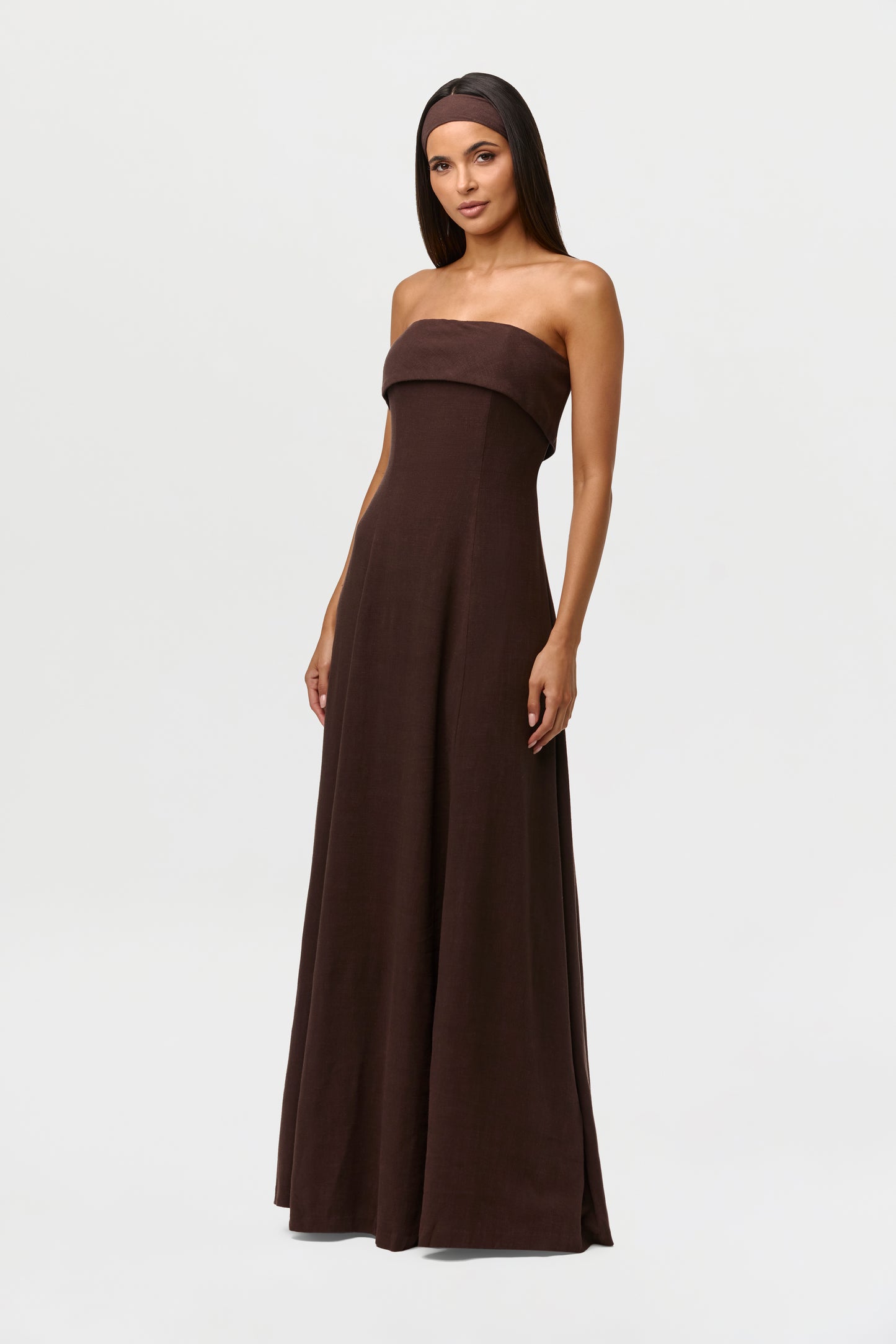 Linen Tube Maxi Dress