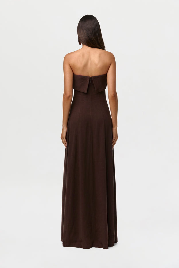 Linen Tube Maxi Dress