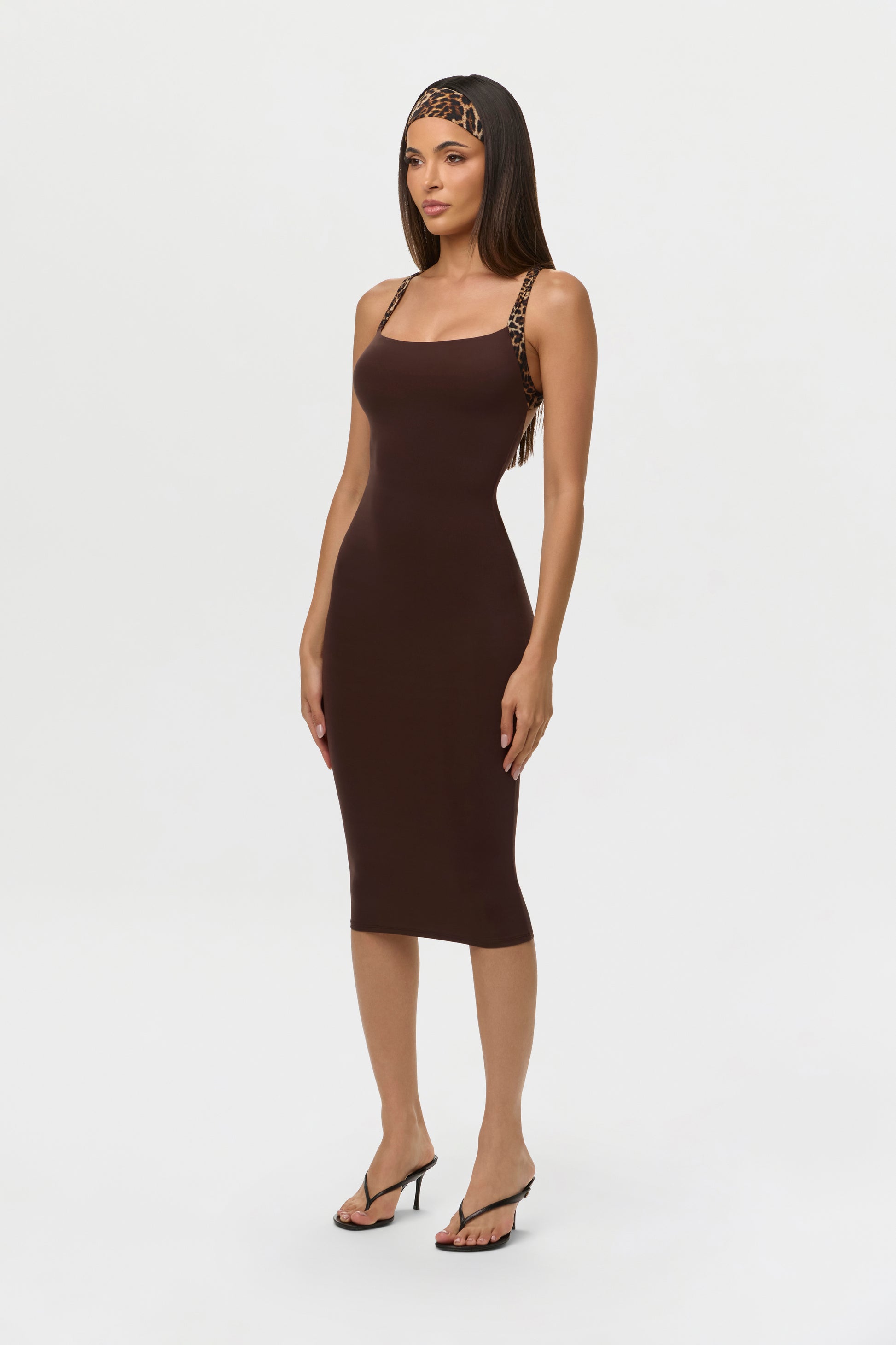 Dark Chocolate Naked Jewel Midi Dress
