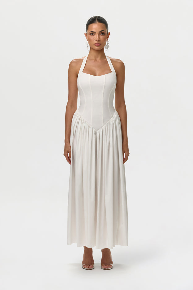 Shirting Poplin Halter Dress