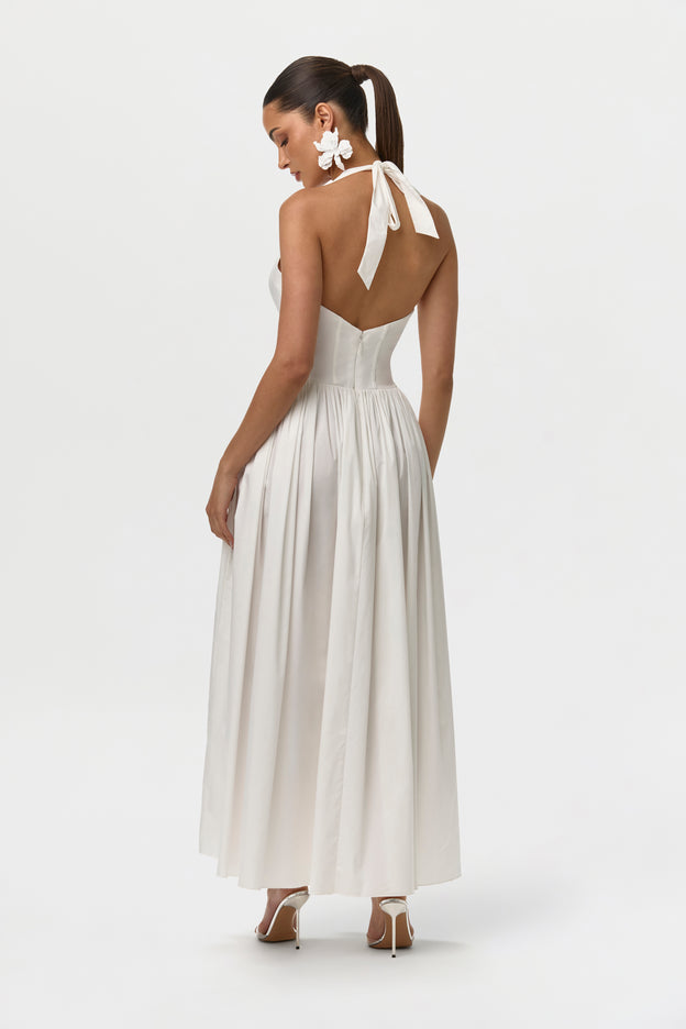 Shirting Poplin Halter Dress