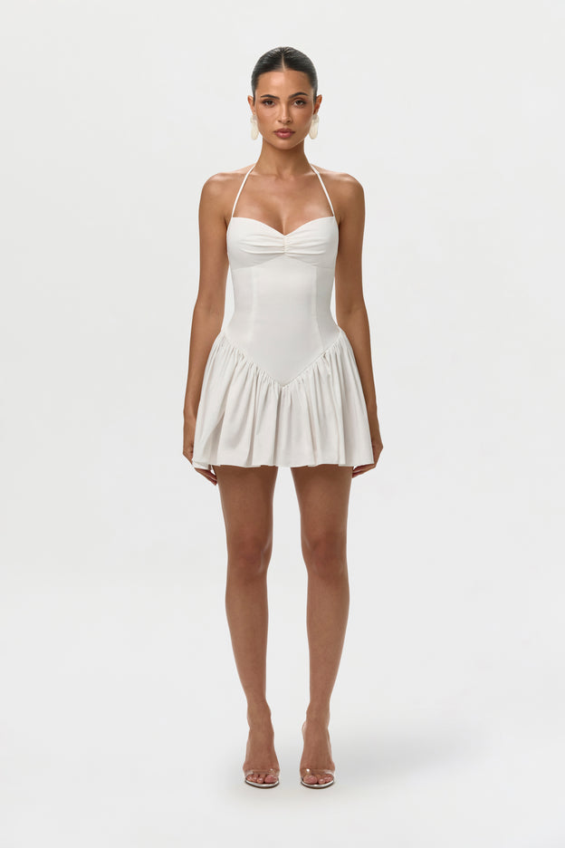 Shirting Poplin Halter Mini Dress