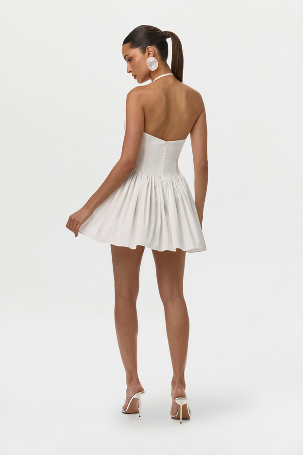 Shirting Poplin Halter Mini Dress