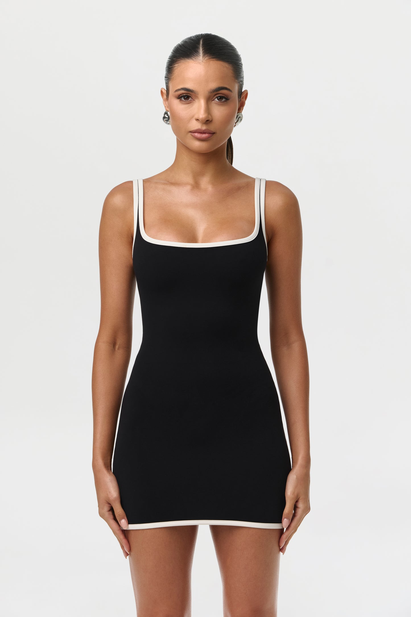 Black Sporty Naked Tank Mini Dress