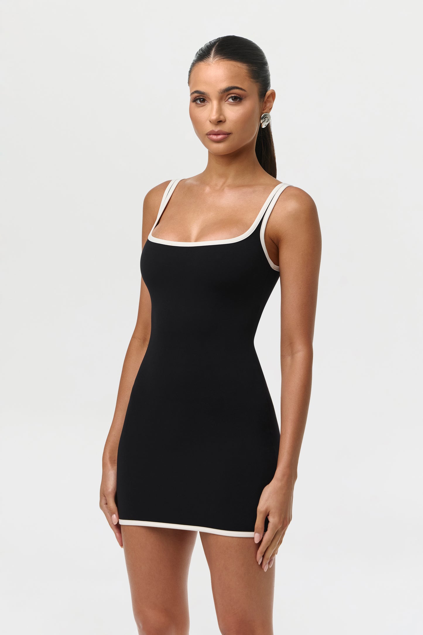 Black Sporty Naked Tank Mini Dress