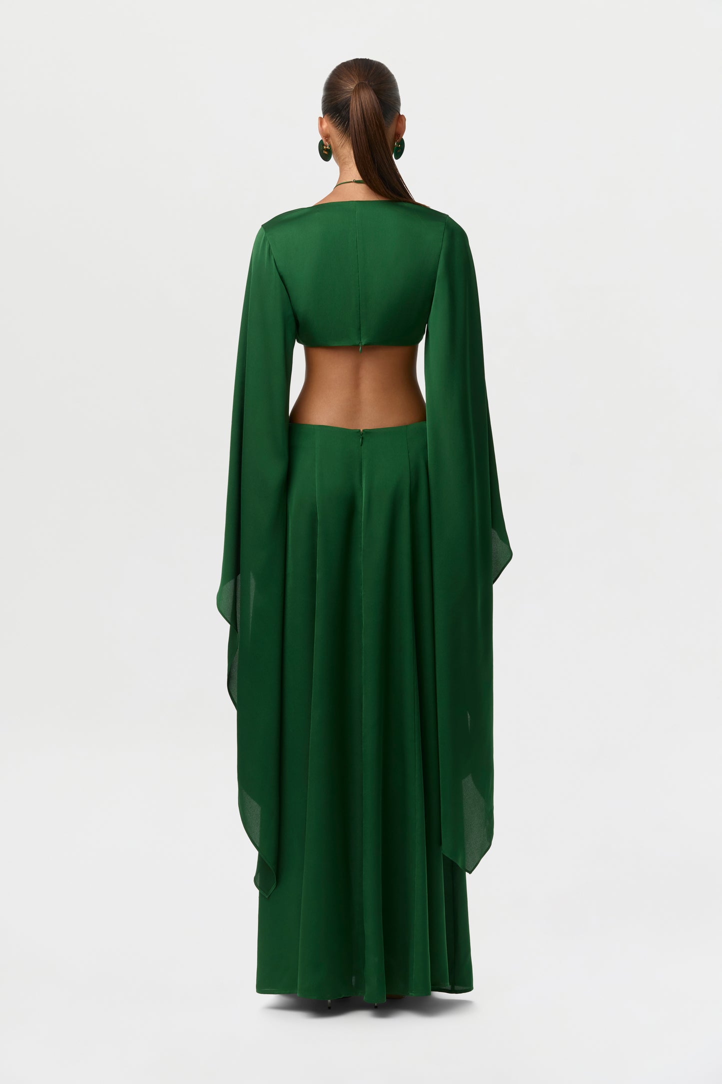 Satin Cutout Maxi Dress