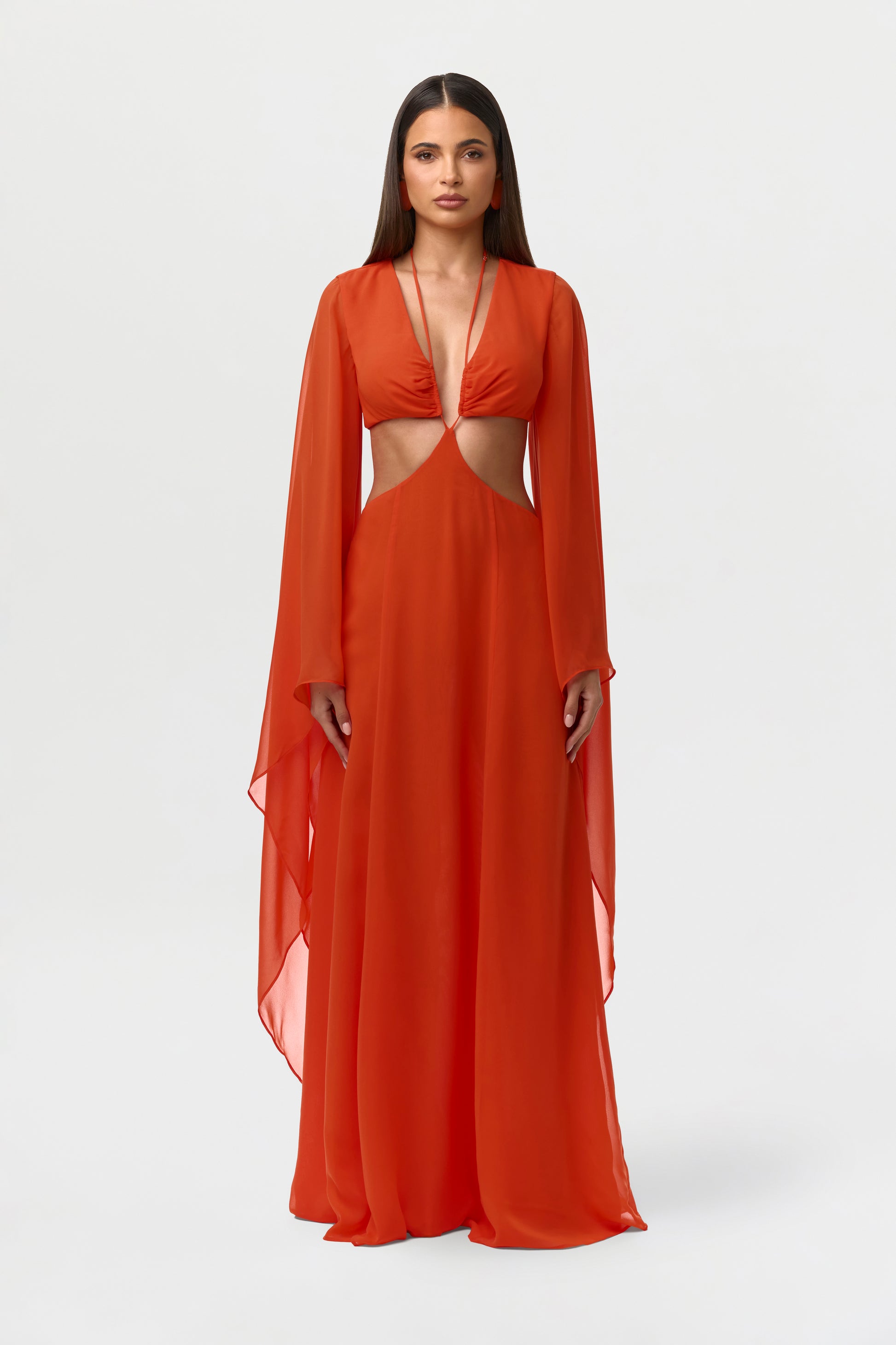 Naked Wardrobe Women's Cutout Maxi Dress - Red