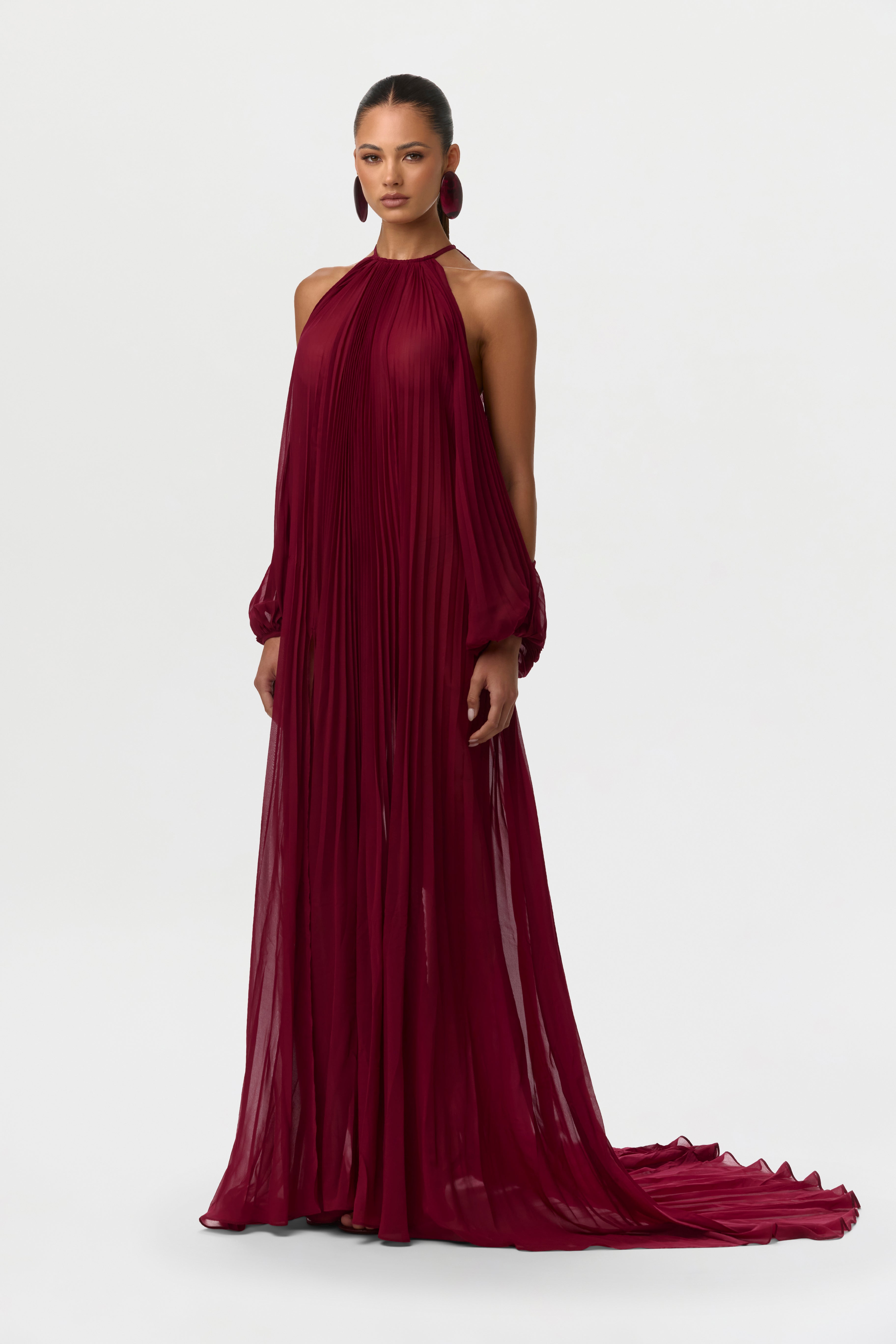 Chiffon Pleated Gown