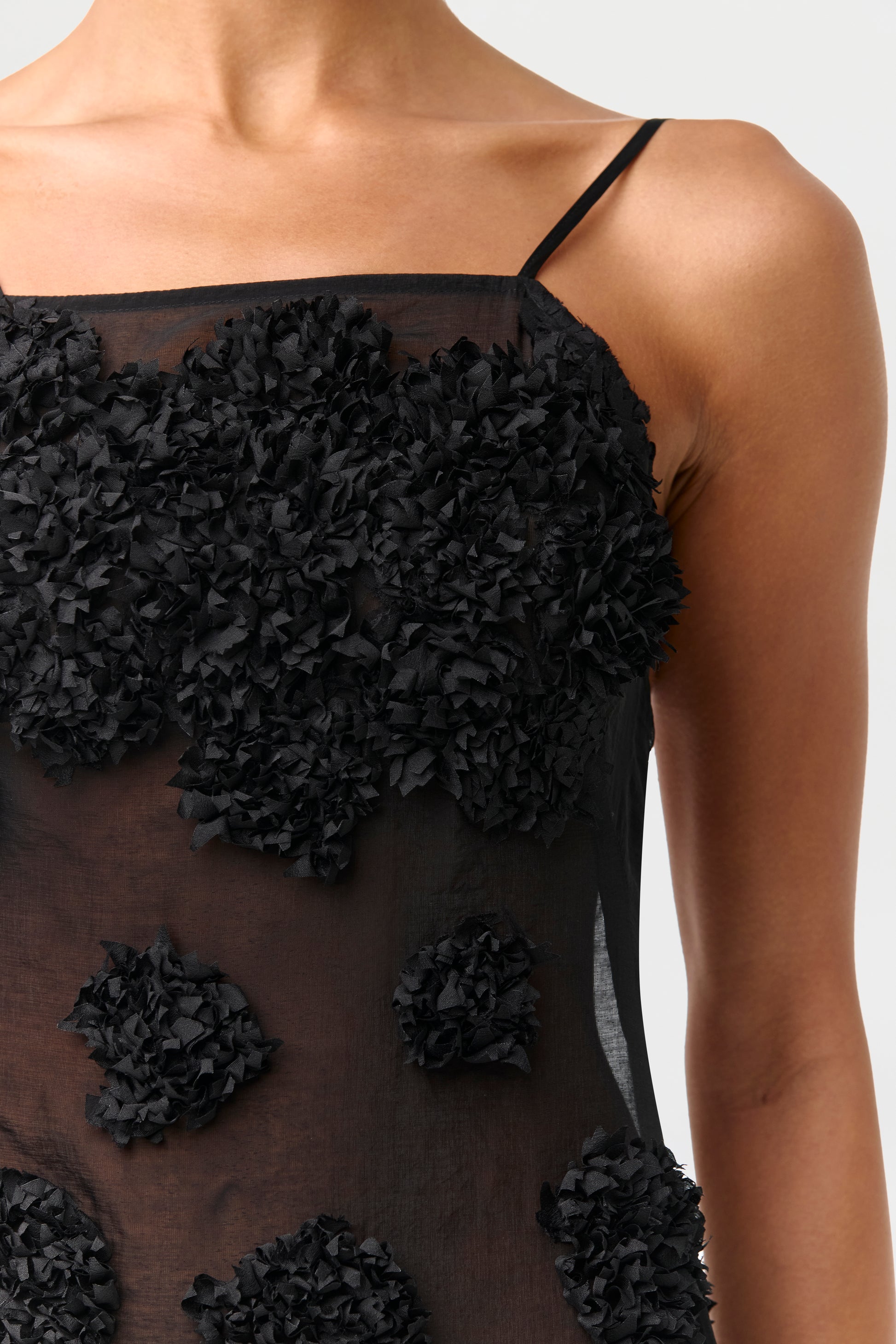 Women's Floral Appliqué Open Back Dress, Black / XS by Naked Wardrobe