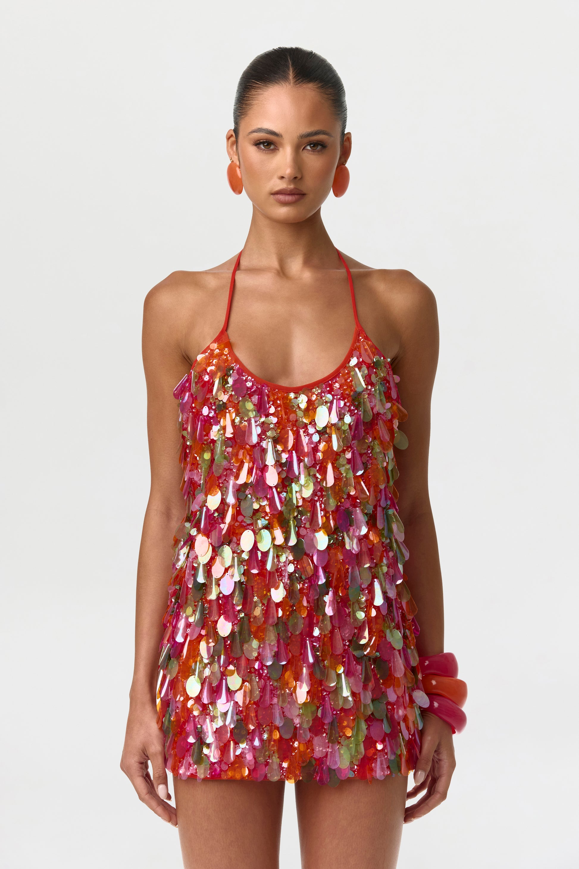 Sequin Halter Mini Dress – Naked Wardrobe