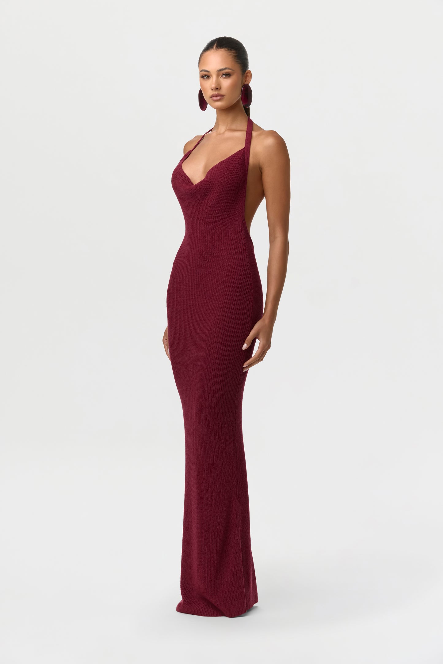 Knit Halter Open Back Dress Naked Wardrobe Knit Halter Open Back Dress Naked Wardrobe
