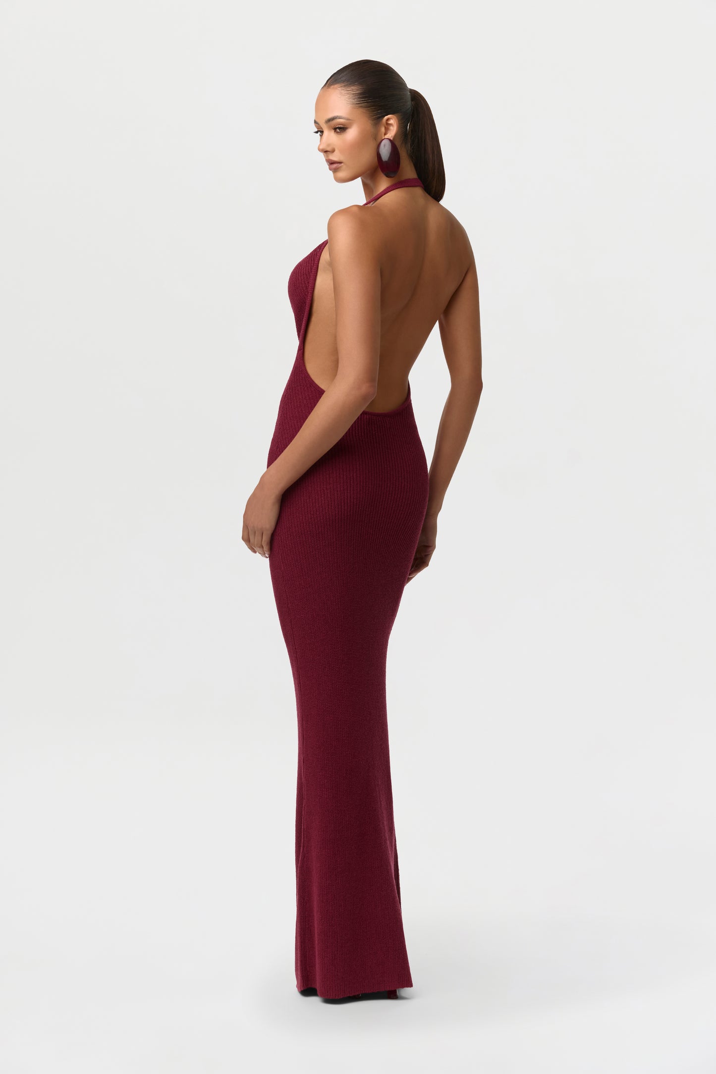 Knit Halter Open Back Dress – Naked Wardrobe