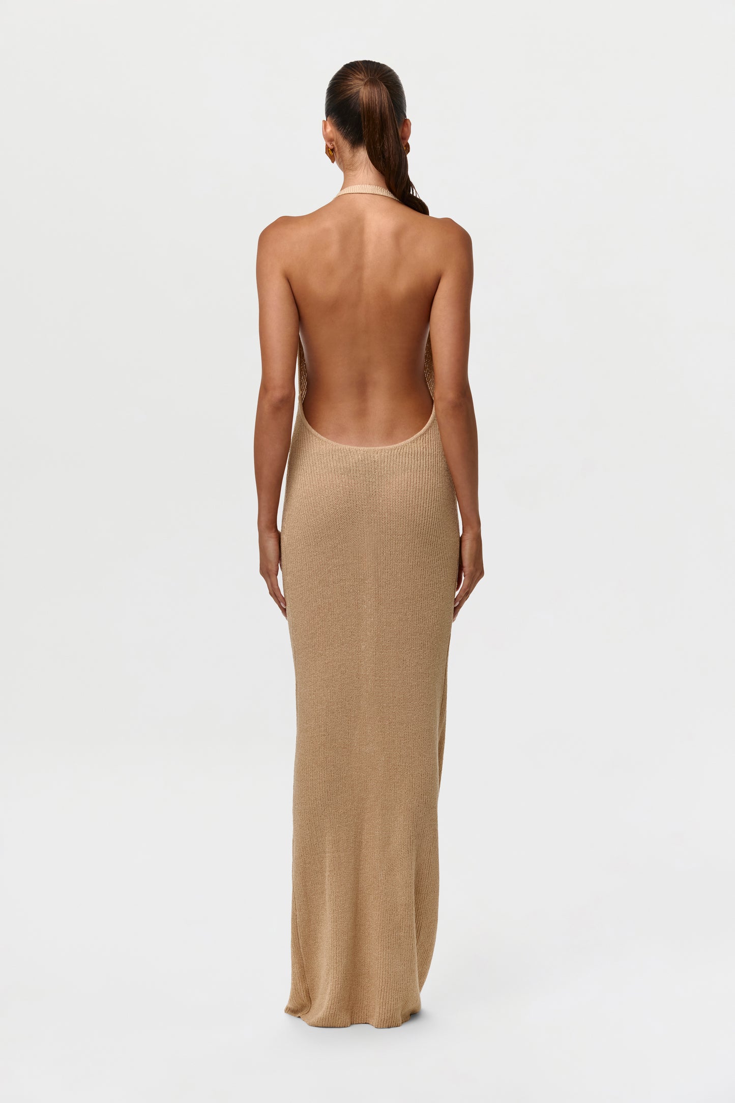Knit Halter Open Back Dress  Naked Wardrobe