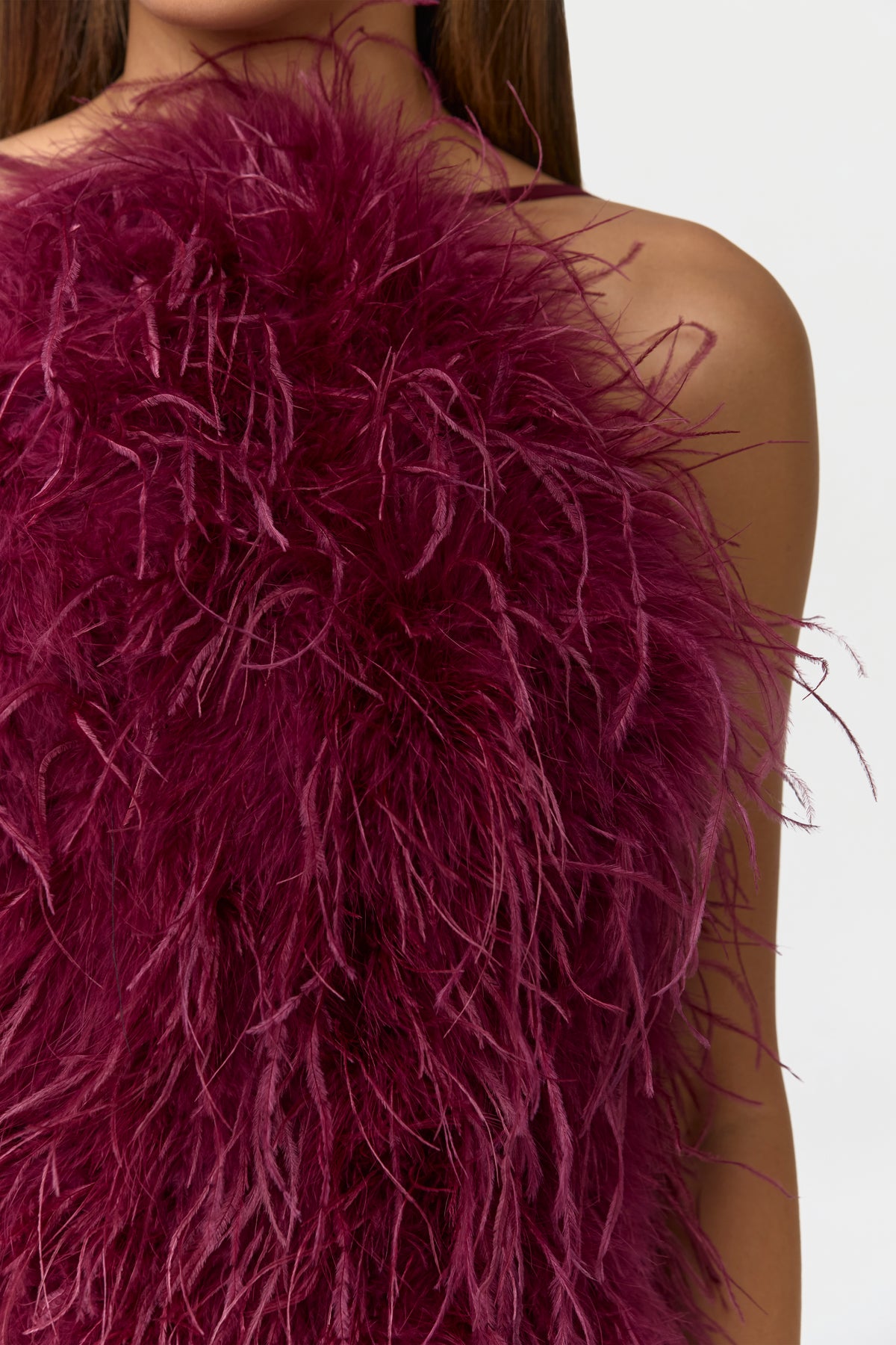 Feather Open Back Mini Dress