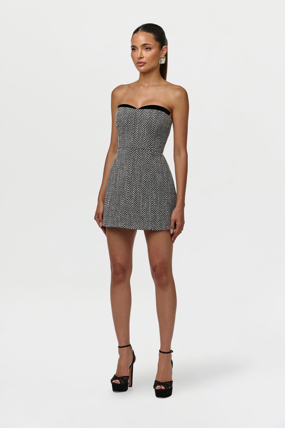 Herringbone Tube Mini Dress