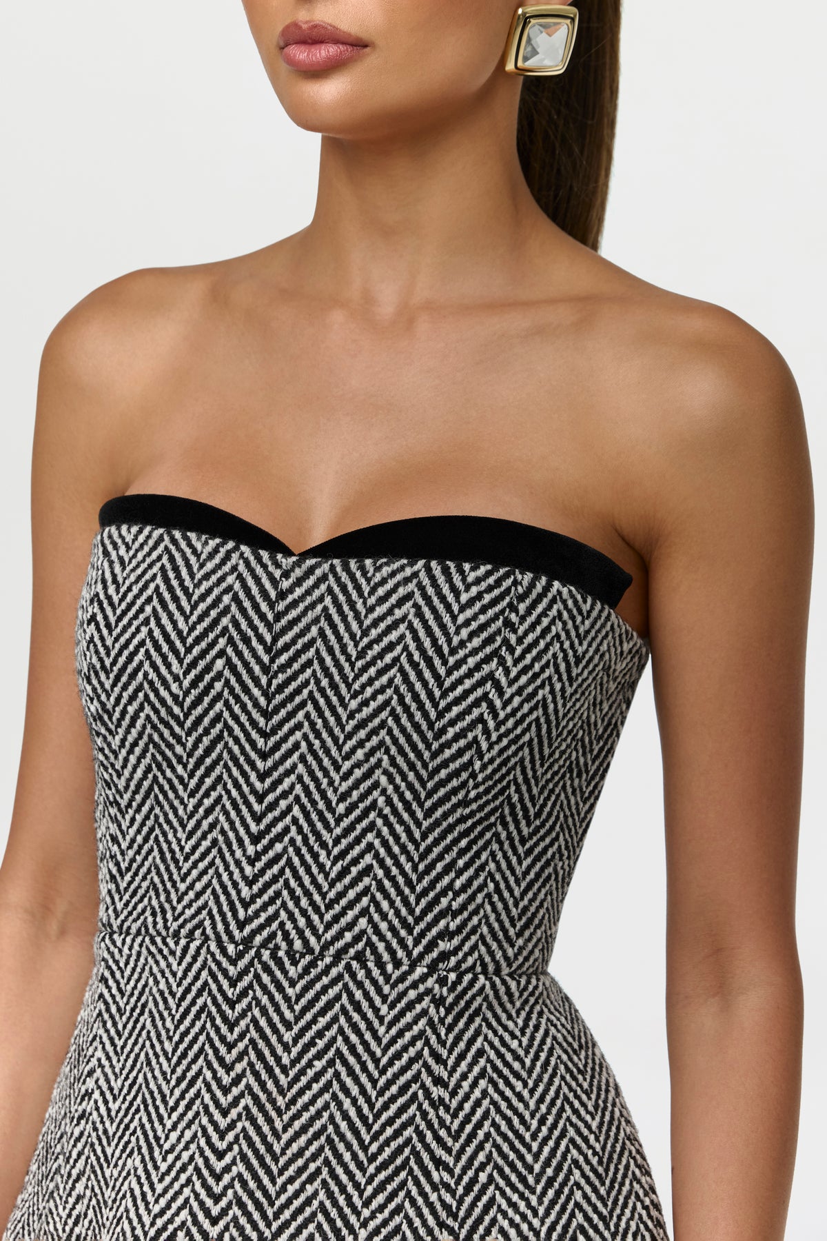 Herringbone Tube Mini Dress