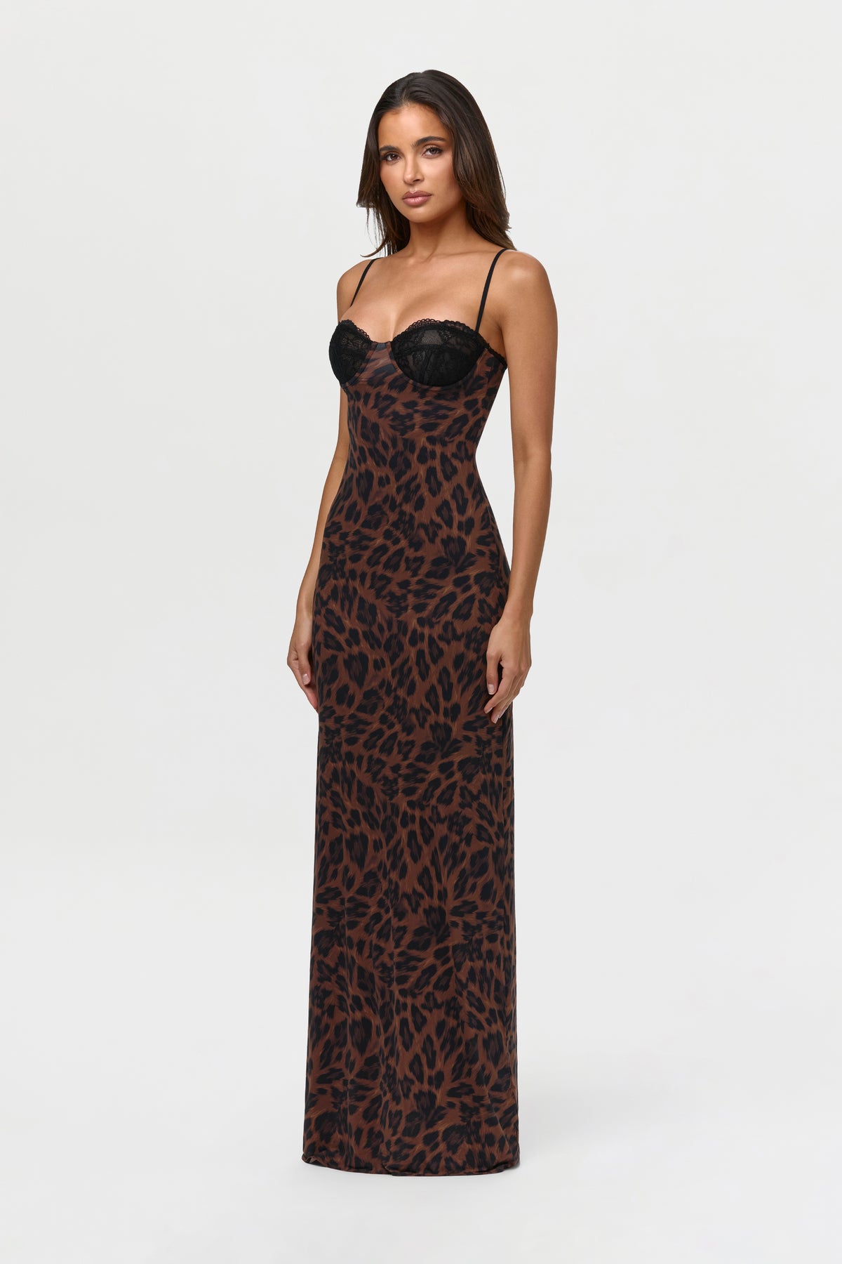 Naked Lace Print Maxi Dress