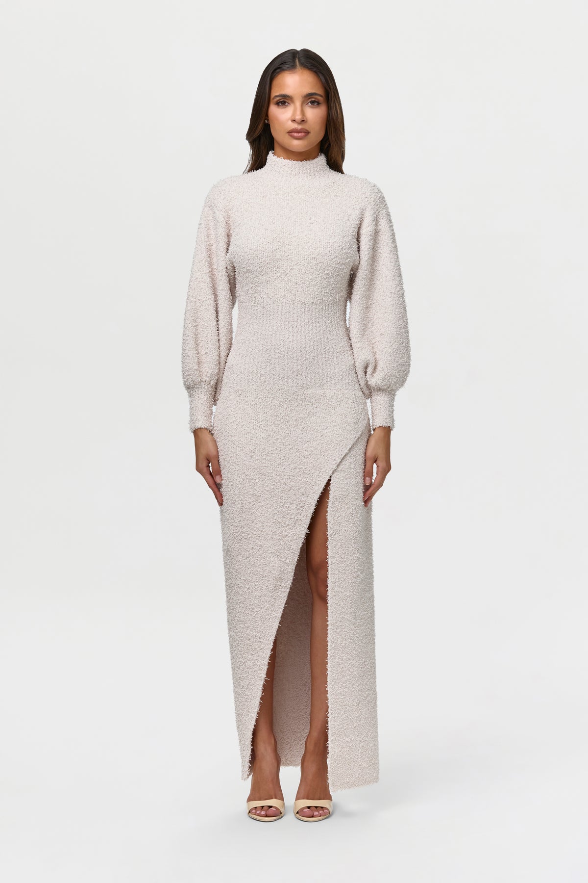 Bouclé Knit Maxi Dress