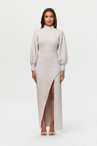 Bouclé Knit Maxi Dress