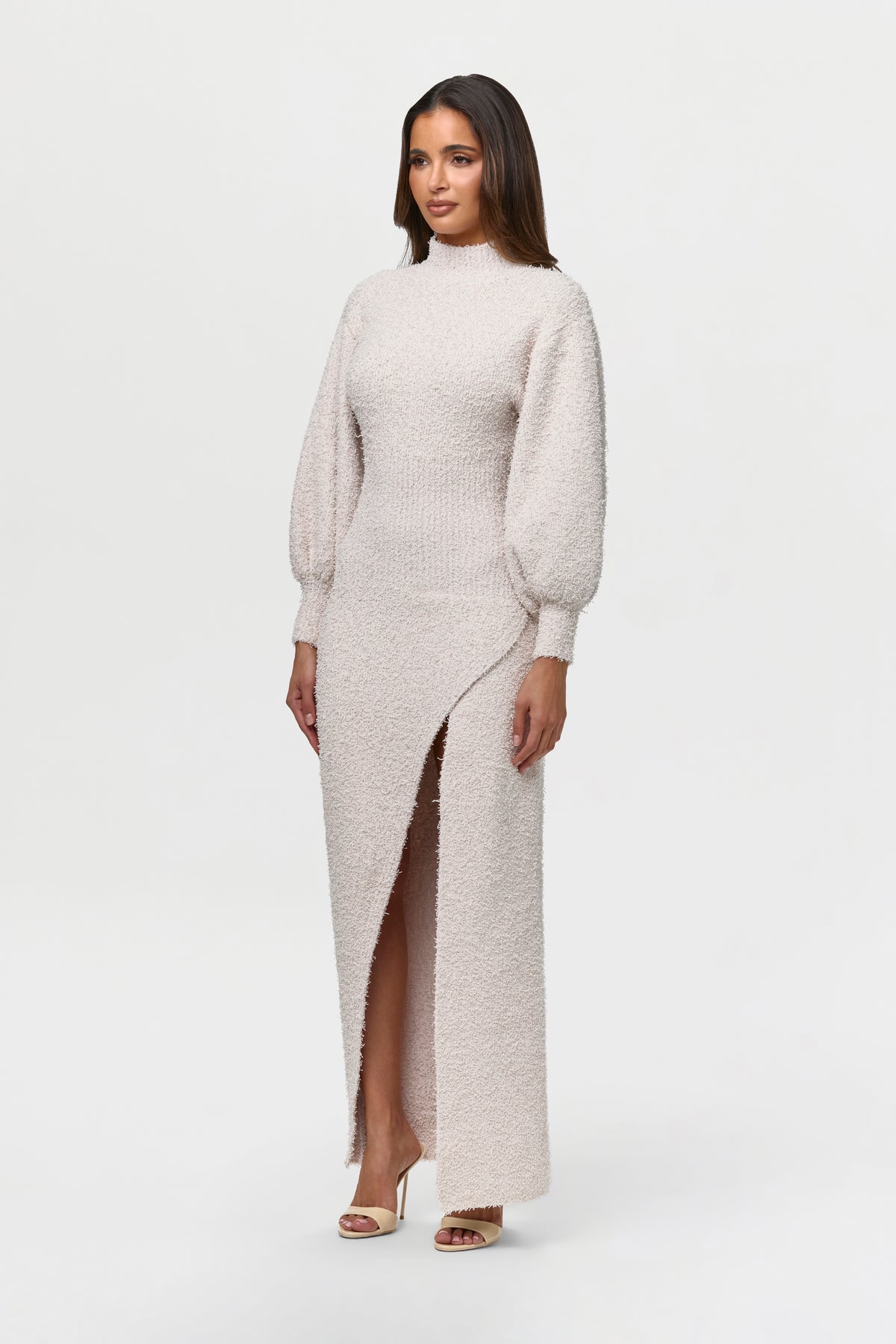 Bouclé Knit Maxi Dress