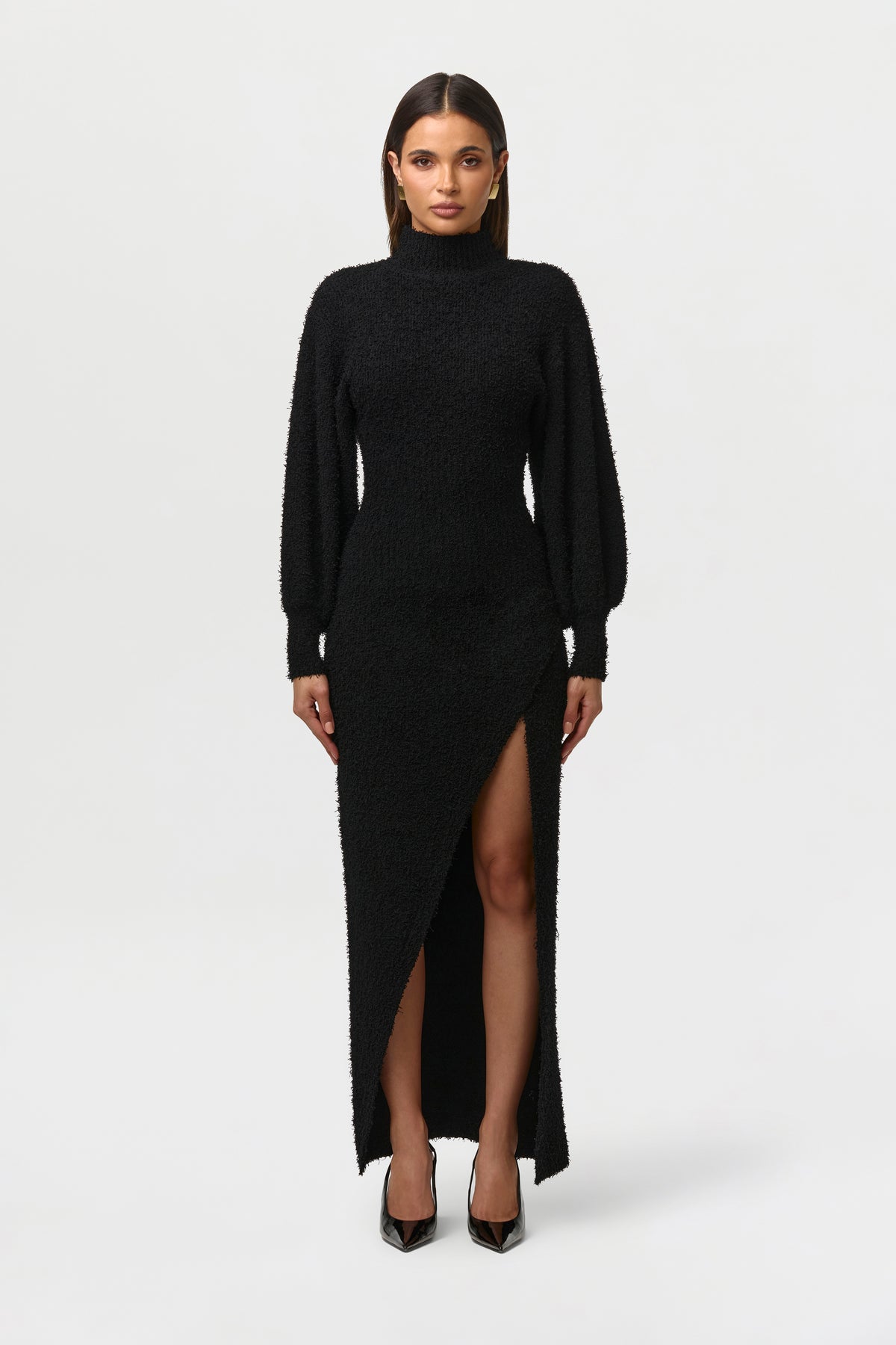 Bouclé Knit Maxi Dress