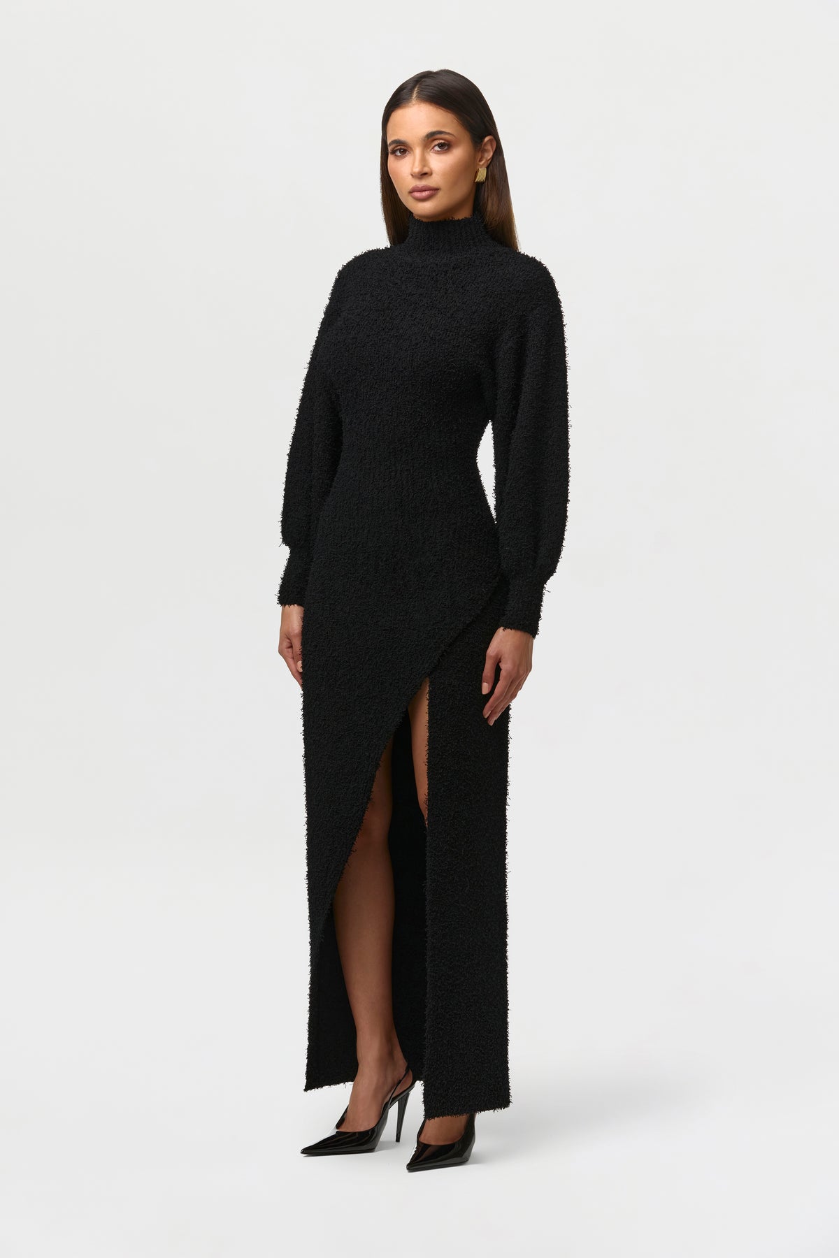 Bouclé Knit Maxi Dress