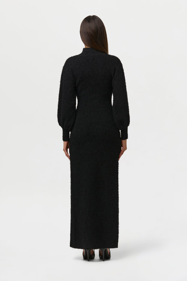 Bouclé Knit Maxi Dress