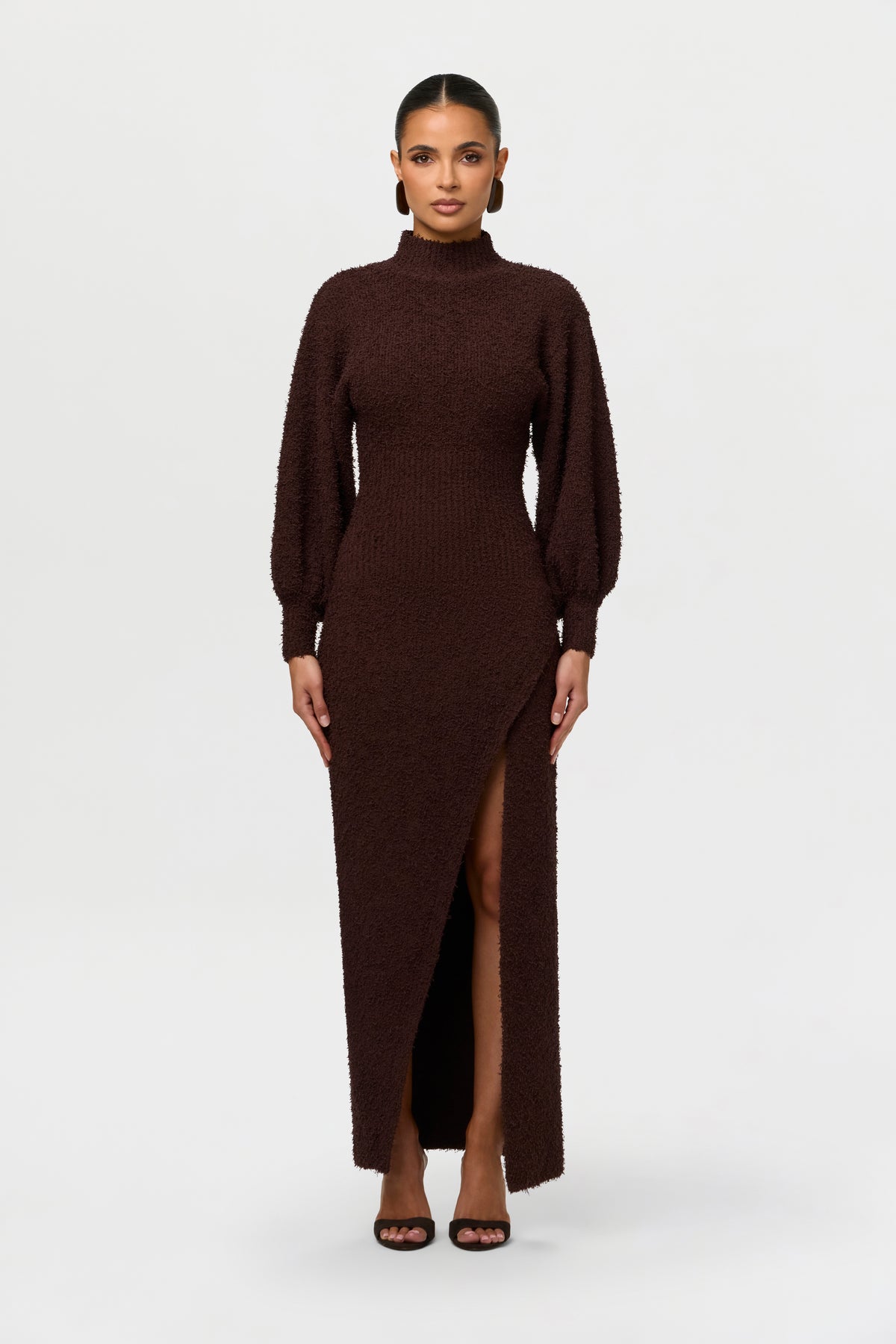 Bouclé Knit Maxi Dress