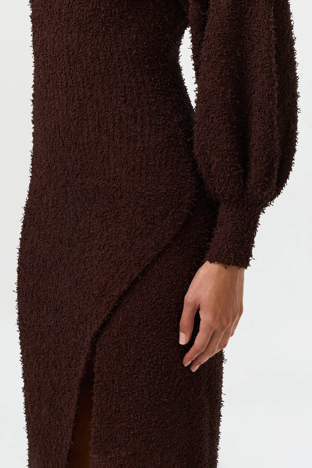 Bouclé Knit Maxi Dress