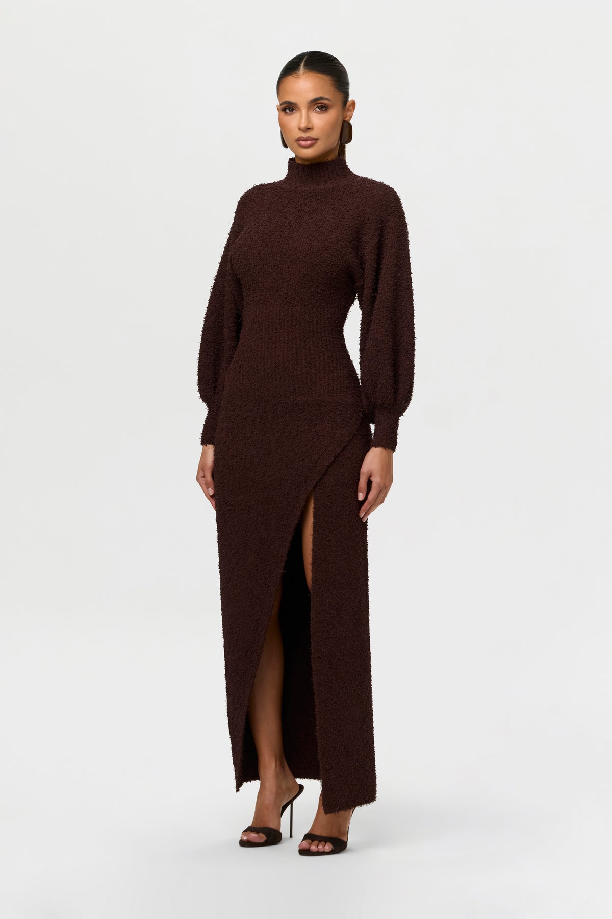 Bouclé Knit Maxi Dress