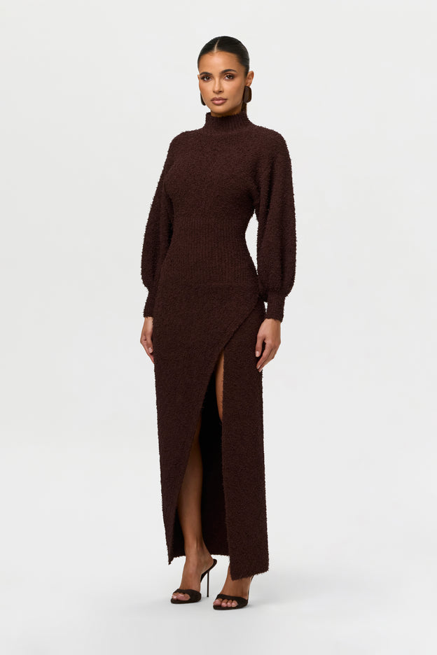 Bouclé Knit Maxi Dress