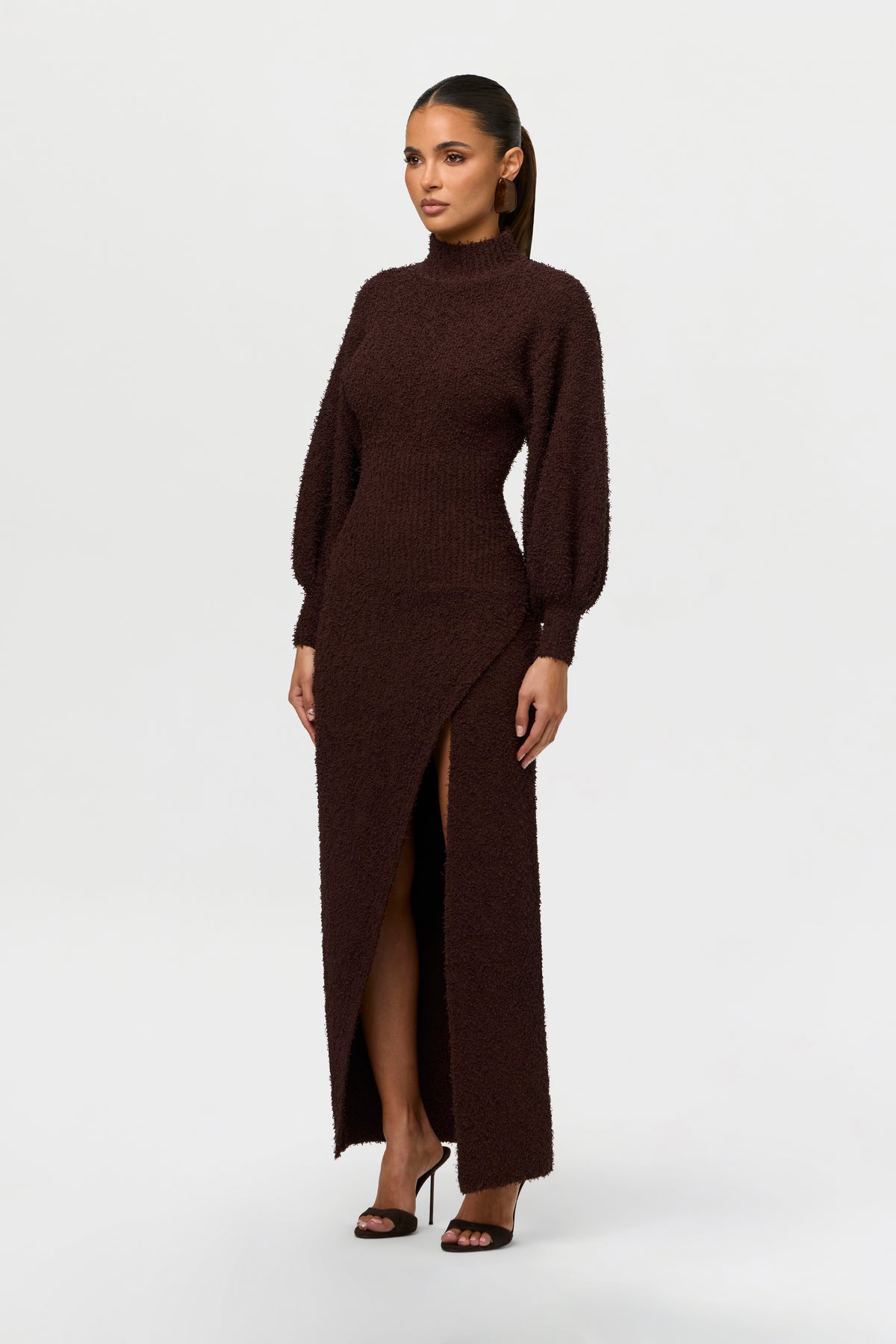 Bouclé Knit Maxi Dress