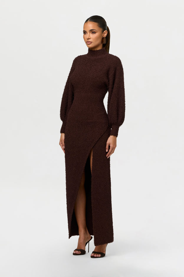 Bouclé Knit Maxi Dress