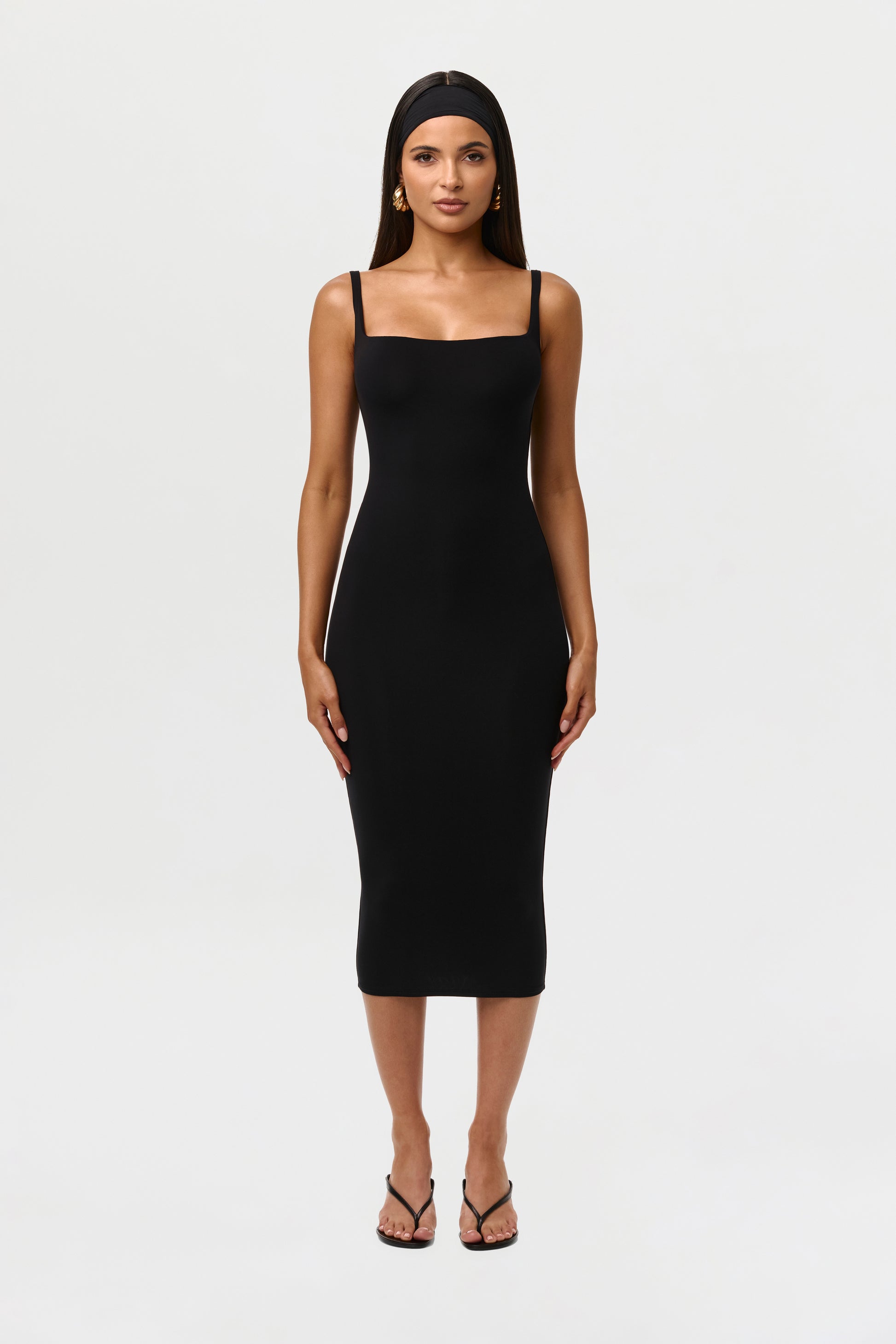 Black Naked Tank Midi Dress