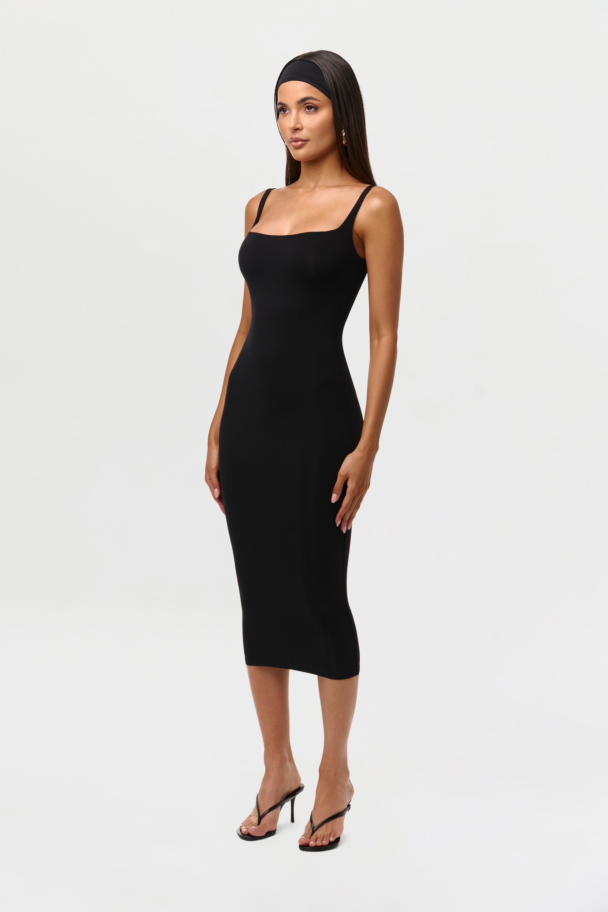 Black Naked Tank Midi Dress