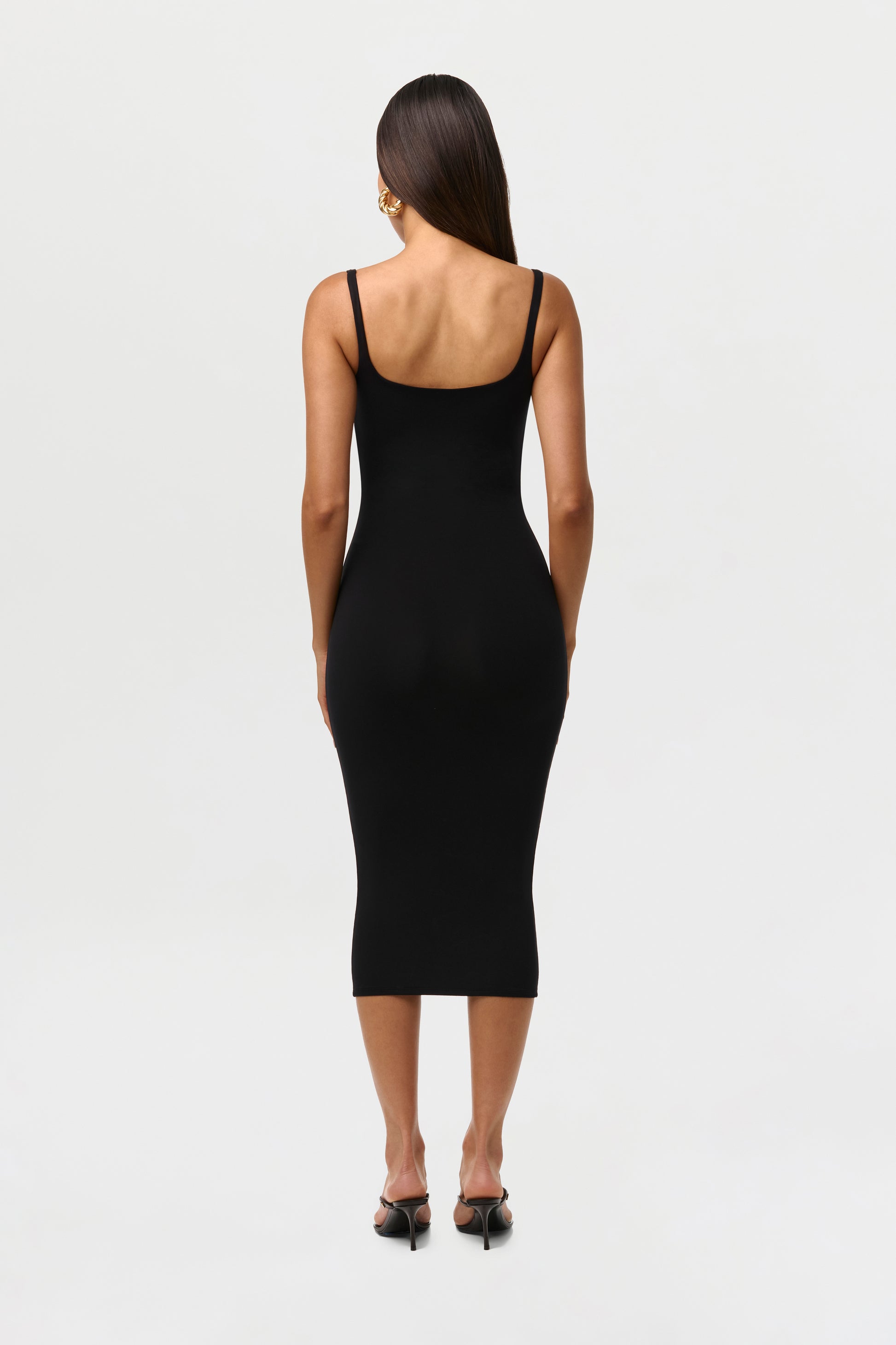 Black Naked Tank Midi Dress