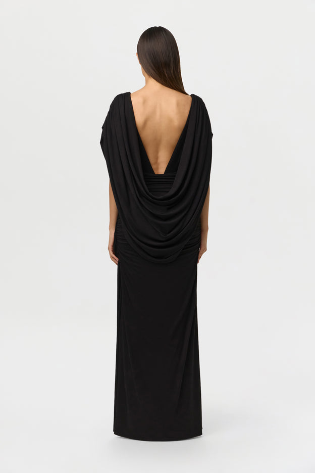 Smooth Plunge Drape Gown