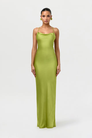 Satin Open Back Maxi Dress