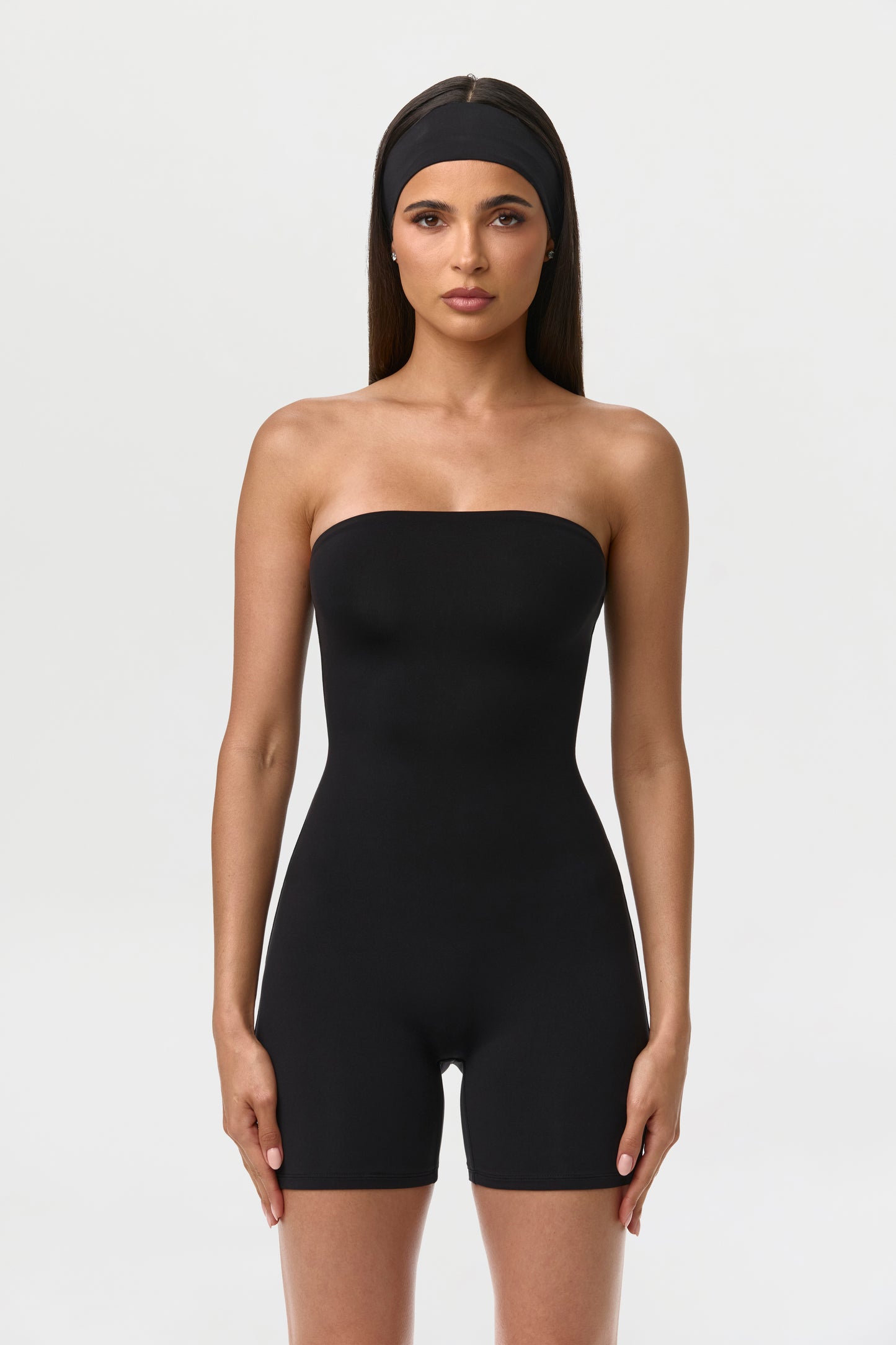 Black Naked Tube Romper