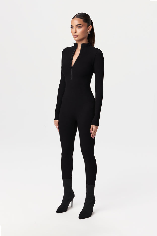 Snatched Contour Zip-Up Jumpsuit