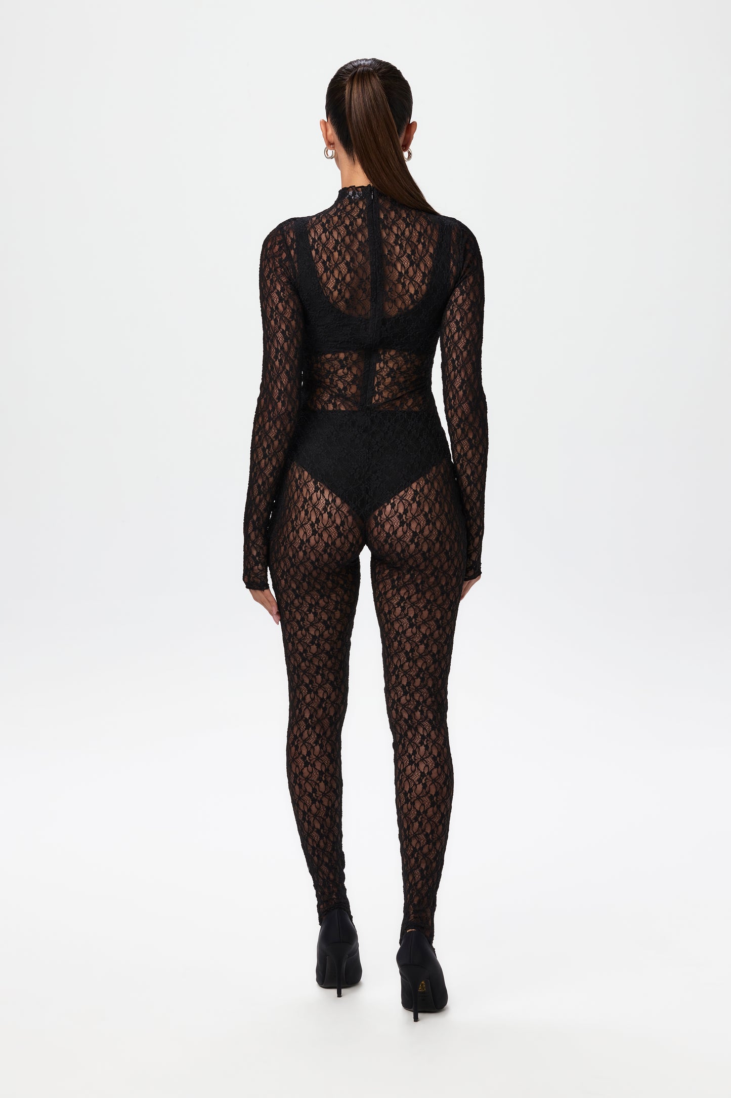 Stretch Lace Stirrup Jumpsuit